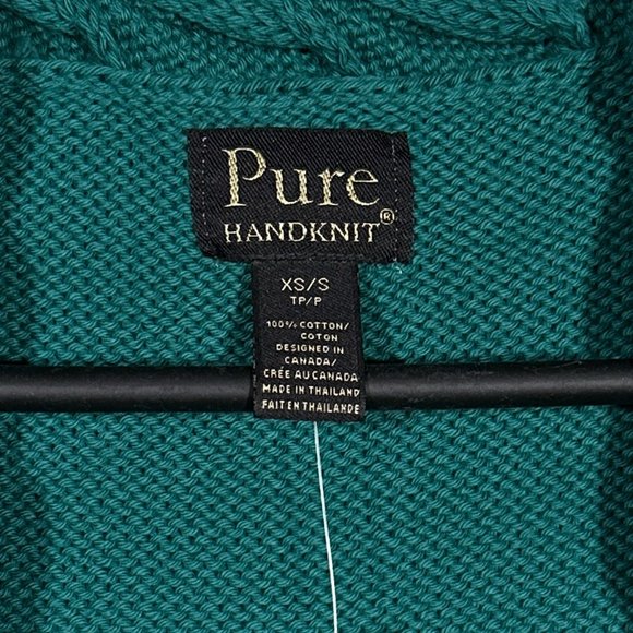 Pure Open Front Handknit Green Jacket Size XS/S - Picture 6 of 15